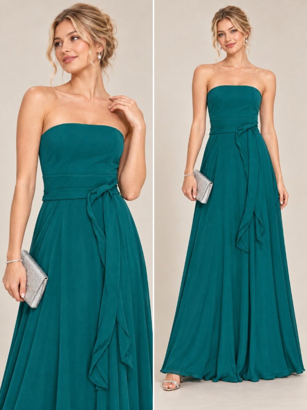 Lulus Green Strapless Maxi Dress Size XS NWT